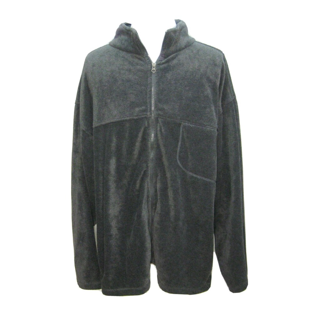 New GLACIER'S EDGE Mens 3XLT Solid Gray Full Zip Long Sleeve Fleece Jacket Shirt